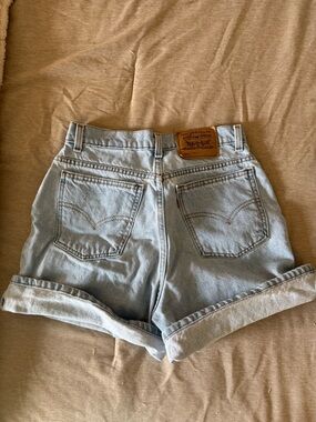 Levi's Light Wash Rolled Cuff Denim Shorts